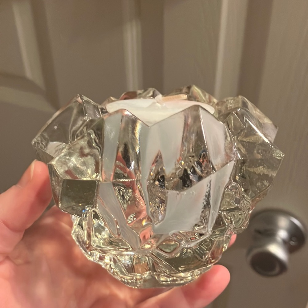 Candle and glass base